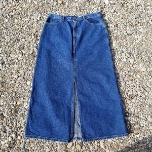 Eddie Bauer Vtg Bareback Denim Maxi Skirt 80s-90s Sz 14 Great Condition